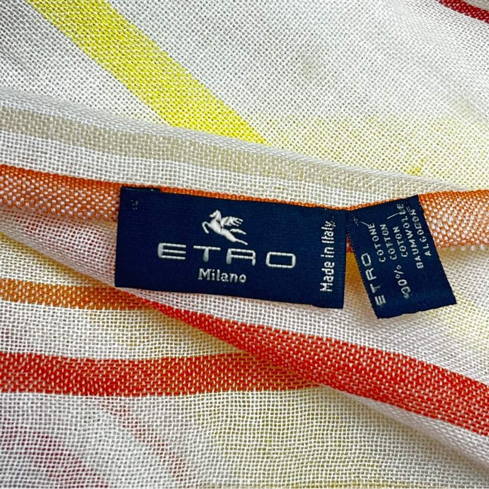 Etro Plaid Lightweight Cotton Scarf - Picture 4 of 4
